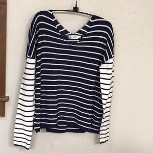 Carve Designs organic cotton navy striped sweater, NWOT, S